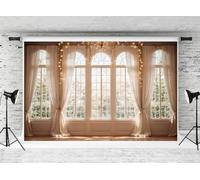 Kate Interior Tenda bianca Fondale fotografico 3x2m Finestra ad arco Moderno Lampadario di cristallo Sfondo Puntelli decorativi Bambini Ritratto Photocall Background