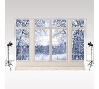Kate Inverno Paesaggio Finestra Foto Sfondo Natale Neve Albero Studio Fotografico Sfondo per Fotografia Feste di Natale Decorazione Photo Studio Puntelli 3x2m