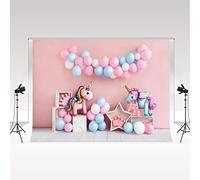 Kate Pink Unicorno Carino Bambini Festa di Compleanno Decorazione 3x2m Baby Shower Decorazione Puntelli Genitore-Figlio Sfondo per Fotografia Video Live Sfondo Photo Booth