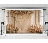 Kate Sfondo 2.2x1.5m/7x5ft Stile Bohemien Boho Vintage Fiore Pampa Erba Decorazione Puntelli Matrimonio Photocall Bambini Compleanno Servizio Fotografico