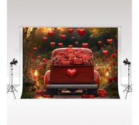 Kate Sfondo fotografico per San Valentino 3x2m/10x6.5piedi Camion rosso Cuori Palloncini Rose Regalo Ragazza Festa di compleanno Decorazione Banner Ritratto di famiglia Sfondo fotografico