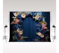 Kate Sfondo fotografico vintage blu reale fiore Arco Scena 3x2m Compleanno Fotografia Sfondi Splendida Stagey Wedding Photo Booth Puntelli
