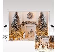 Kate Sfondo per la Fotografia 7x5ft/2.2x1.5m Albero di Natale Bianco Camino Studio Fotografico per Photoshoot Famiglia Photo Booth Puntelli Decorazione per Feste