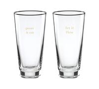 Kate Spade Cheers to Us Let It Flow & Pour It On Glasses, 1.30, Clear
