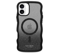 Kate Spade, Cover per iPhone 16 Plus Design Wavy Glitter Nightfall
