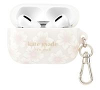 Kate Spade New York AirPods Pro Custodia protettiva con anello portachiavi, color crema malvarosa, compatibile con AirPods Pro di 2a/1a generazione
