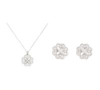 Kate Spade New York Collana e orencchini a lobo Heritage Bloom, trasparente/argento