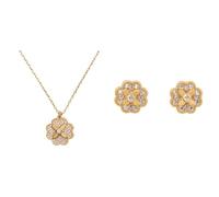Kate Spade New York Collana e orencchini a lobo Heritage Bloom, trasparente/oro