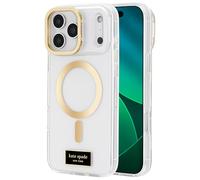Kate Spade New York Custodia per iPhone 17 Pro Max con supporto per fotocamera, compatibile con MagSafe, custodia per telefono di design, trasparente