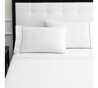kate spade new york Dot Queen Set di lenzuola 300 fili e 100% cotone, per tutte le stagioni, 4 pezzi, lavabile in lavatrice, bianco e rosa