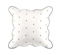 Kate Spade New York Federa decorativa per cuscino con bordo smerlato, 66 x 66 cm, federa per cuscino singolo, 100% cotone, lavabile in lavatrice, marshmallow