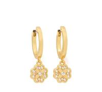 Kate Spade New York Heritage Bloom Huggie Drop Drop Orecchini, Clear/Gold