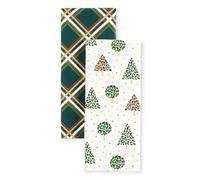 Kate Spade New York Holiday Confetti & Acrobat - Set di 2 strofinacci da cucina, 100% cotone, con stampa metallica, senza lanugine e assorbenti, 43,2 x 71,1 cm, colore: Crema