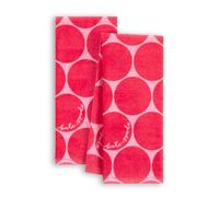 Kate Spade New York Joy Dot - Set di 2 asciugamani da cucina assorbenti, 100% velluto di cotone, colore: rosso/rosa, 43,2 x 71,1 cm