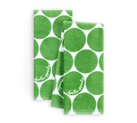 Kate Spade New York Joy Dot - Set di 2 asciugamani da cucina assorbenti, 100% velluto di cotone, colore: verde/crema, 43,2 x 71,1 cm