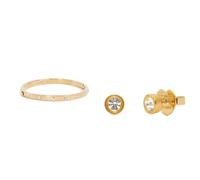 Kate Spade New York Set con bracciale rigido e orencchini a lobo in pietra, trasparente/oro