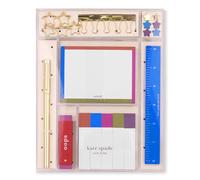 Kate Spade New York Set di articoli di cancelleria e organizer con pagine per appunti, righello, penna, graffetta, gomma, bandiere e puntine, notato
