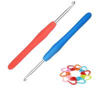 Katech 2 pezzi Ferri da Uncinetto 4,0 + 4,5mm, Uncinetto Ergonomico, Kit di Uncini per Principianti, Uncinetto Set Adatto per l'uncinetto Cappelli e Maglioni, Gancio per uncinetto e lavoro a maglia