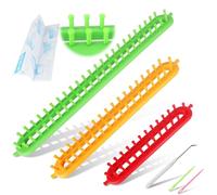 Katech 3 pezzi telai per maglieria rettangolari pioli sparsi telaio di diverse dimensioni colorate in plastica set di telai per tessitura sciarpa