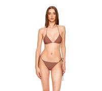 KATELIVA Women Bikini Set Triangle Padded Halter Neck Tie-up Bikini Set (IT, Testo, S, Regular, Regular, Coffee)