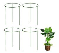 KATELUO 4 Pezzi Anello di Supporto per Piante,Palo di Sostegno per Piante,Sostegni per Pomodori,Supporto per Arbusti,per Supporto di Fiori,Arbusti e Ortaggi（Diametro 23 cm Altezza 28 cm）