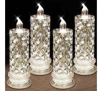 KATELUO Candele LED Fiamma Oscillante, 2 Pezzi Candele Tealight Luci a LED Candele Finte a Batteria, Candela Elettronica per Natale, Ringraziamento, Halloween, Matrimoni