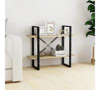 KATERYY Libreria a 2 scomparti in rovere Sonoma, 80 x 30 x 70 cm, materiale in legno, libreria industriale in rovere Sonoma, con molto spazio per soggiorno, librerie e librerie