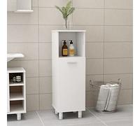 KATERYY Mobile da Bagno Bianco Lucido 30x30x95 cm in Legno Multistrato,Mobiletto Bagno Bianco a 3 Ripiani con Anta Elegante Scaffale Lavanderia per Ordine e Stile Set arredo bagno