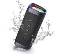 KatFash Altoparlante Bluetooth, portatile senza fili, impermeabile IPX5, autonomia 8 ore, Bluetooth 5.0, microfono integrato, bassi potenti, luci LED lampeggiano con la musica