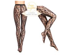 KATHARINA COLLANT Di Wolford L Grande Nero Trasparente Pizzo Con Cucitura
