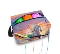 Kathyboom Borsa per uncinetto con cavallo arcobaleno per riporre i filati, borsa resistente per ferri da maglia, uncinetti e altri accessori per maglieria, regalo all'uncinetto