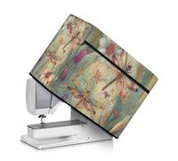 Kathyboom Copertura antipolvere per macchina da cucire con tasche e fiori libellula, organizer per accessori da cucito, antimacchia, per la maggior parte delle macchine da cucire standard e accessori