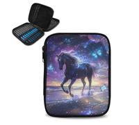 Kathyboom Custodia vuota per uncinetti a forma di cavallo e farfalla, per ferri da maglia circolari, uncinetti e accessori per uncinetto