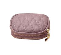 KaTiak Portachiavi, Portamonete in pelle con doppia cerniera, Portamonete in morbida pelle Portamonete da donna in vera pelle Mini semplice e carino portamonete Utile (Color : Purple)