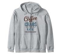 Katie Personalized Cute Coffee Girls Katie Name Felpa con Cappuccio