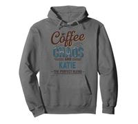 Katie Personalized Cute Coffee Girls Katie Name Felpa con Cappuccio
