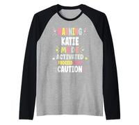 Katie Personalized Women's Gift Custom Katie Maglia con Maniche Raglan