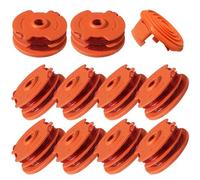 Katifee WA0007/50022833 - Bobina di ricambio per decespugliatori elettrici con filo, 4,9 m, 0,065 '' per Worx WG116 WG119 WG183, confezione da 11 (bobina da 10 fili + 1 tappo)