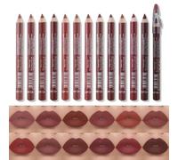 katiluxiya 12 Colors Lip Liner Set,12 Colors High Pigmented Natural Lip Makeup Soft Pencils Longwear Smooth Ultra Fine,Girls and Women Lipstick Pen Lip Sets for Daily/Travel/Party/Work. (01) (12, Set)