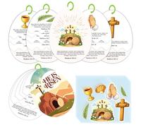 KATINAT Uova della storia di Pasqua per bambini, confezione da 20 biglietti per uova della resurrezione con adesivi, attività pasquale cristiana, set di apprendimento della storia della Bibbia