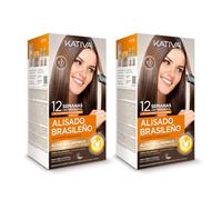Kativa Confezione 2 liscianti brasiliani - Nuova formula con acido ialuronico - Trattamento lisciante professionale a casa - Fino a 12 settimane di durata - Raddrizzamento Keratina - Formula vegana -