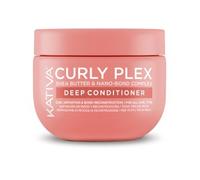 Kativa Curly Plex Deep Conditioner 450 ml | Tutti i tipi di ricci | Definizione di ricci e ricostruzione | Con Nano-Bond Complex, Shea Butther e semi di lino