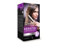 Kativa Keratin, Kit lisciante brasiliano Xpress, formula con doppia cheratina, trattamento lisciante professionale a casa, fino a 12 settimane di durata, con cheratina vegetale, facile da applicare