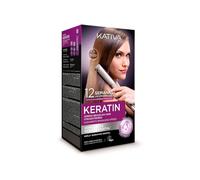 Kativa Keratin, Kit lisciante brasiliano Xpress, formula con doppia cheratina, trattamento lisciante professionale a casa, fino a 12 settimane di durata, con cheratina vegetale, facile da applicare