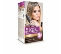 Kativa Kit lisciante brasiliano per capelli biondi tinti o con mèche, nuova formula con cheratina vegana, trattamento lisciante professionale a casa, fino a 12 settimane di durata, facile da applicare
