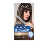 Kativa Kit lisciante brasiliano per capelli scuri tinti o con stoppini - Nuova formula con Keratina Vegana - Trattamento lisciante professionale a casa - Fino a 12 settimane di durata - Facile da