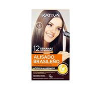 Kativa - Kit lisciante brasiliano, trattamento lisciante professionale casalingo, fino a 12 settimane di durata, lisciante alla cheratina vegetale, senza formolo, facile da applicare