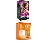 KATIVA - Kit Lisciante Brasiliano Vegano Xpress alla Doppia Cheratina e Set 3 Trattamenti Lisciante Brasiliano - Shampoo + Balsamo + Maschera