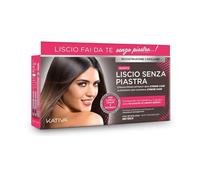 Kativa - Stiratura Brasiliana Senza Piastra - Formula con Cheratina e Cupuacu per Capelli Rovinati - Senza Formaldeide e Solfati- Confezione con Shampoo, Maschera Lisciante e Balsamo