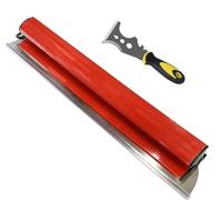 KATKLIU Set Spatola 2 Pezzi - Spatola Livellatrice da 60cm per Pareti e Soffitti + Raschietto Multifunzionale 16 in 1 in Acciaio Inox - Utensili Professionali per Ristrutturazione & Fai-da-te